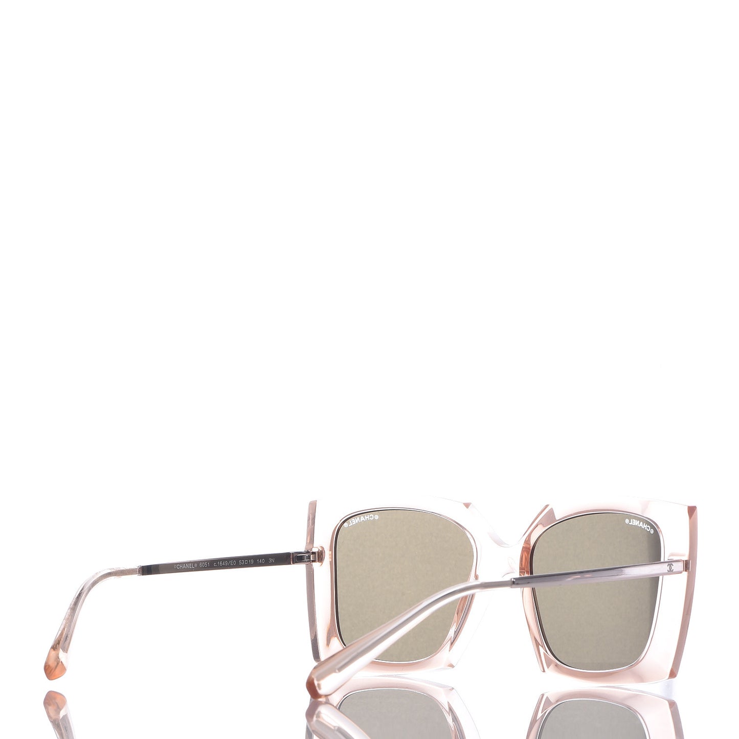 18K Pink Gold Mirror Square Sunglasses 6051 Pink
