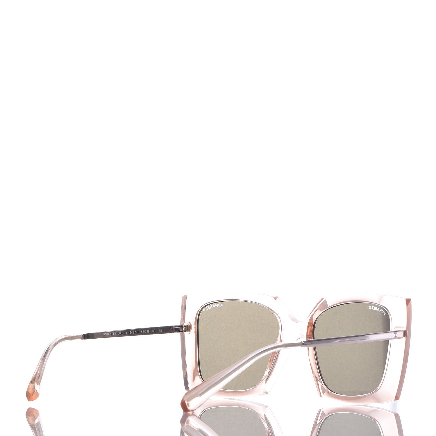 Chanel 18K Pink Gold Mirror Square Sunglasses 6051 Pink 4 of 7