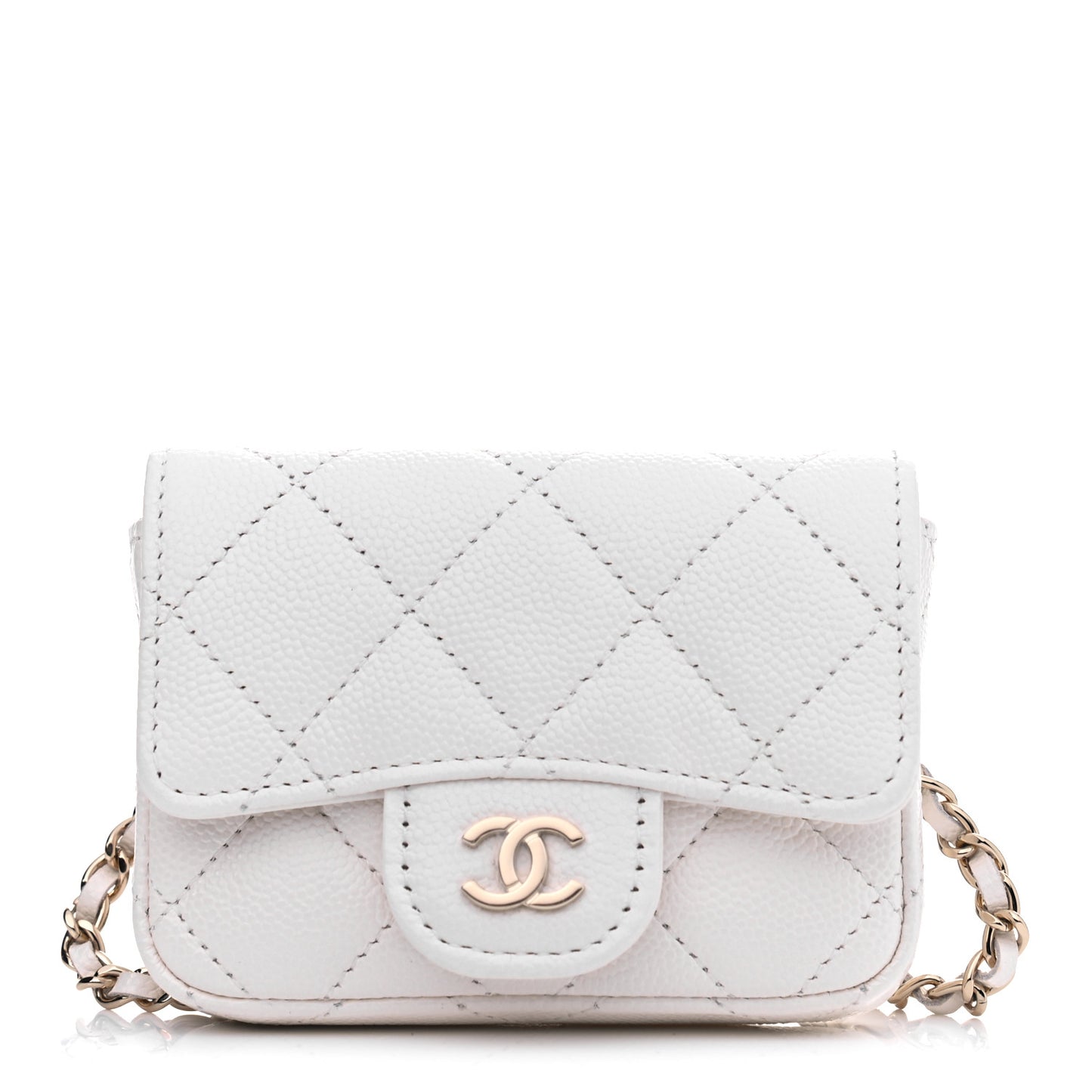 Caviar Quilted Belt Bag White