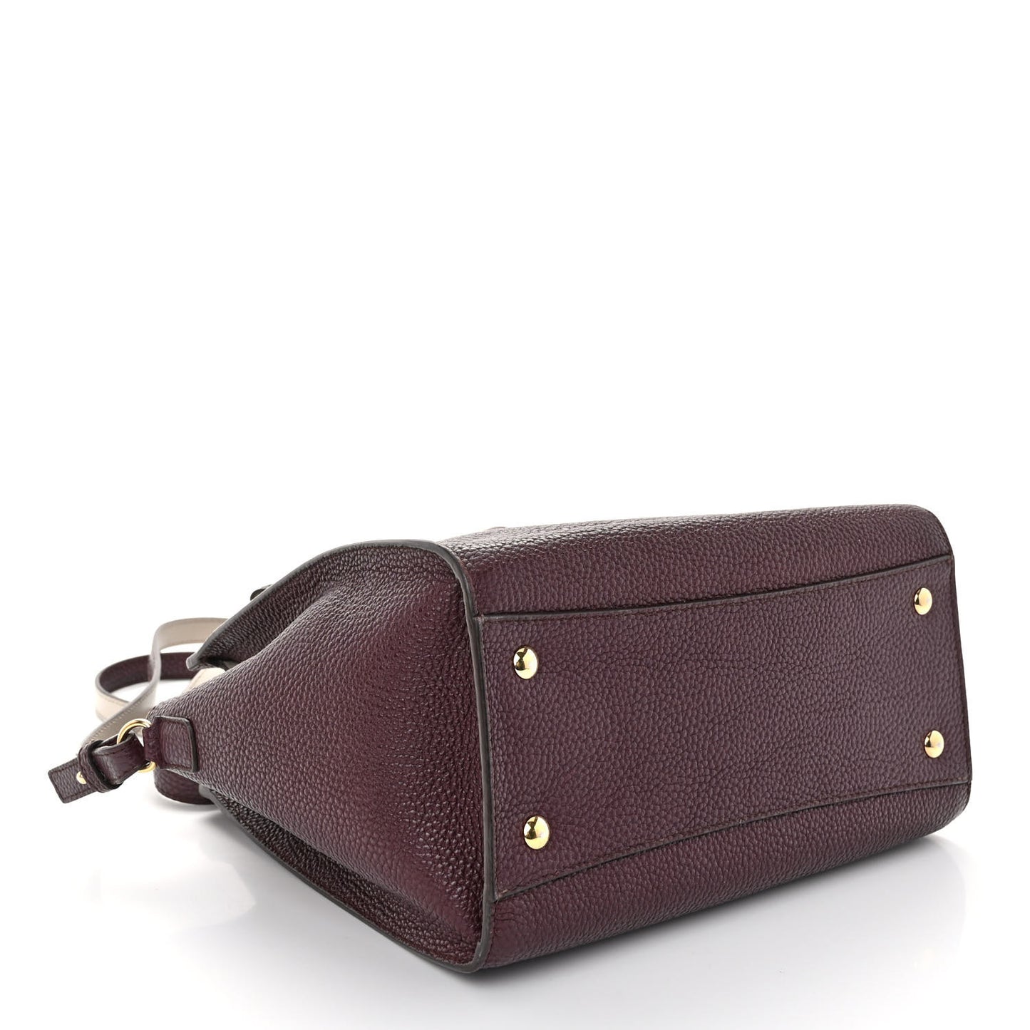 Hammered Calfskin Double Handle Small Amy Tote Red