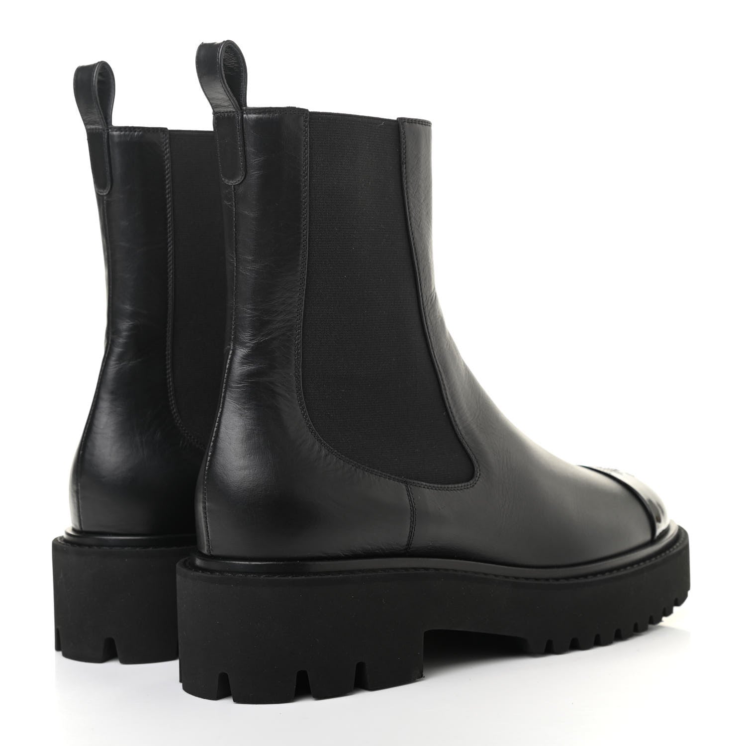 Chanel Crumpled Calfskin Patent Ankle Boots 40.5 Black 4 of 8