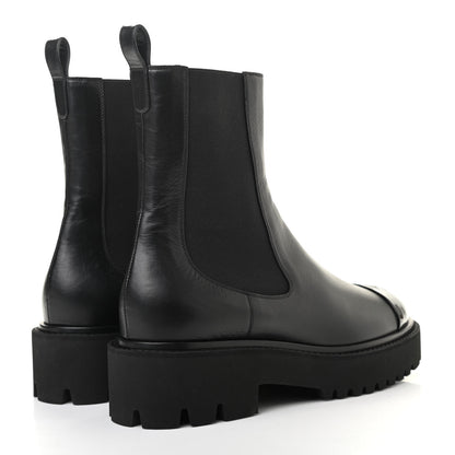 Chanel Crumpled Calfskin Patent Ankle Boots 40.5 Black 4 of 8