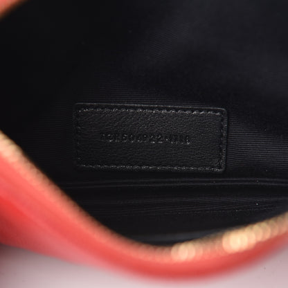 Saint Laurent Grain De Poudre Chevron Monogram Bill Pouch Bandana Red 7 of 10