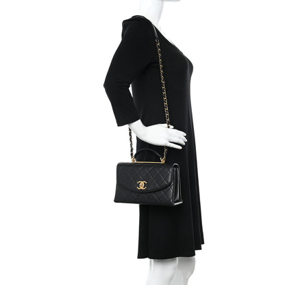 Chanel Lambskin Quilted Trendy Spirit Top Handle Flap Black 2 of 11