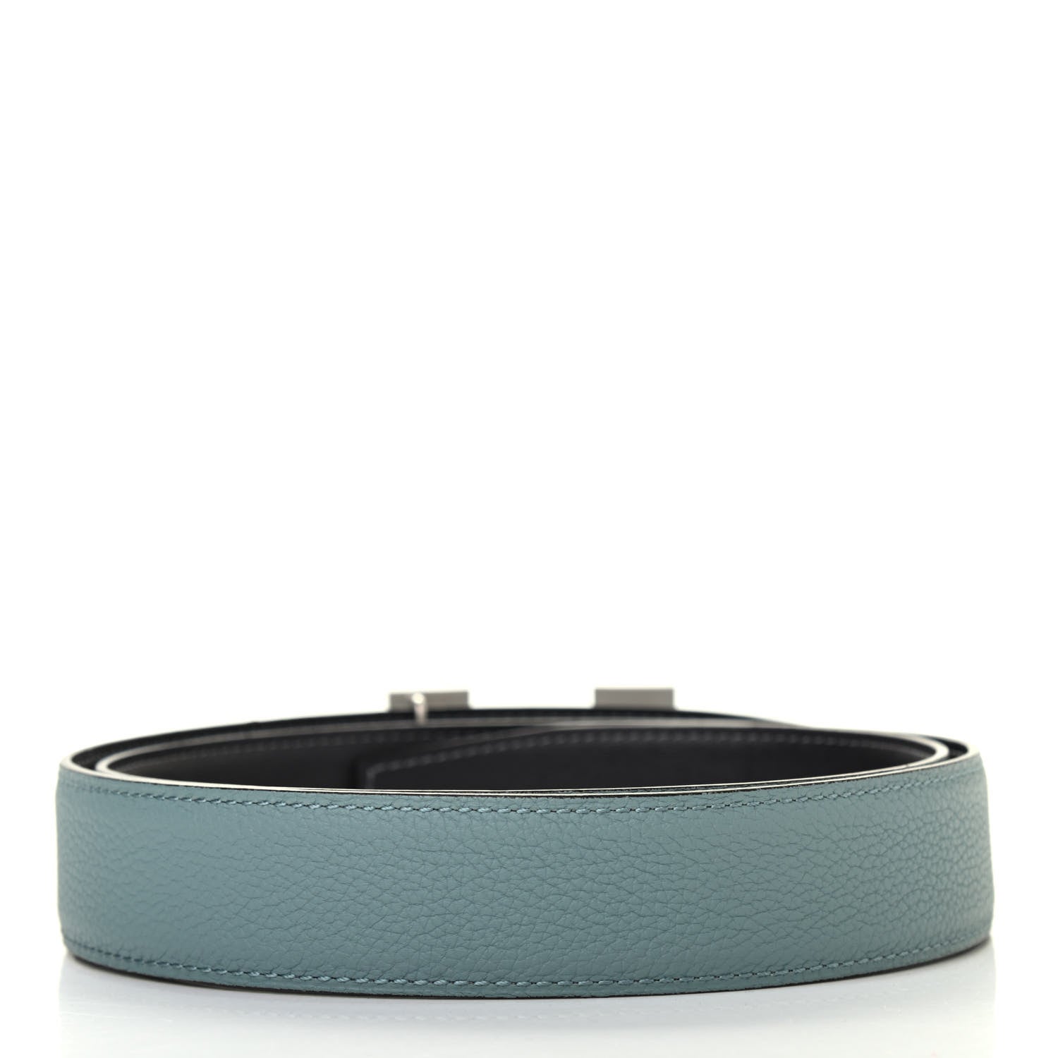 Hermes 135 Togo 32mm Guilloche H Belt 90 Ciel Graphite 2 of 9
