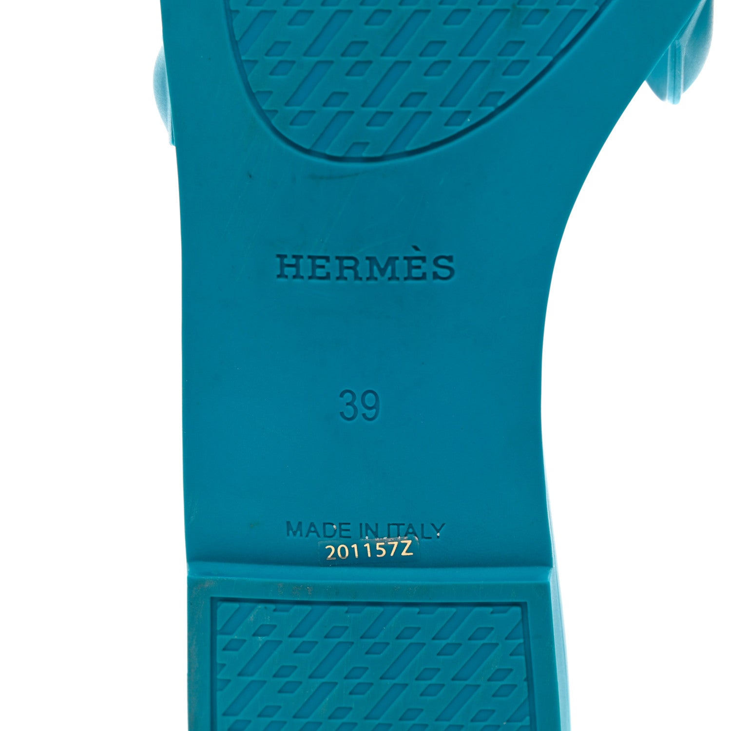 Hermes Rubber Aloha Sandals 39 Bleu Vif 7 of 9