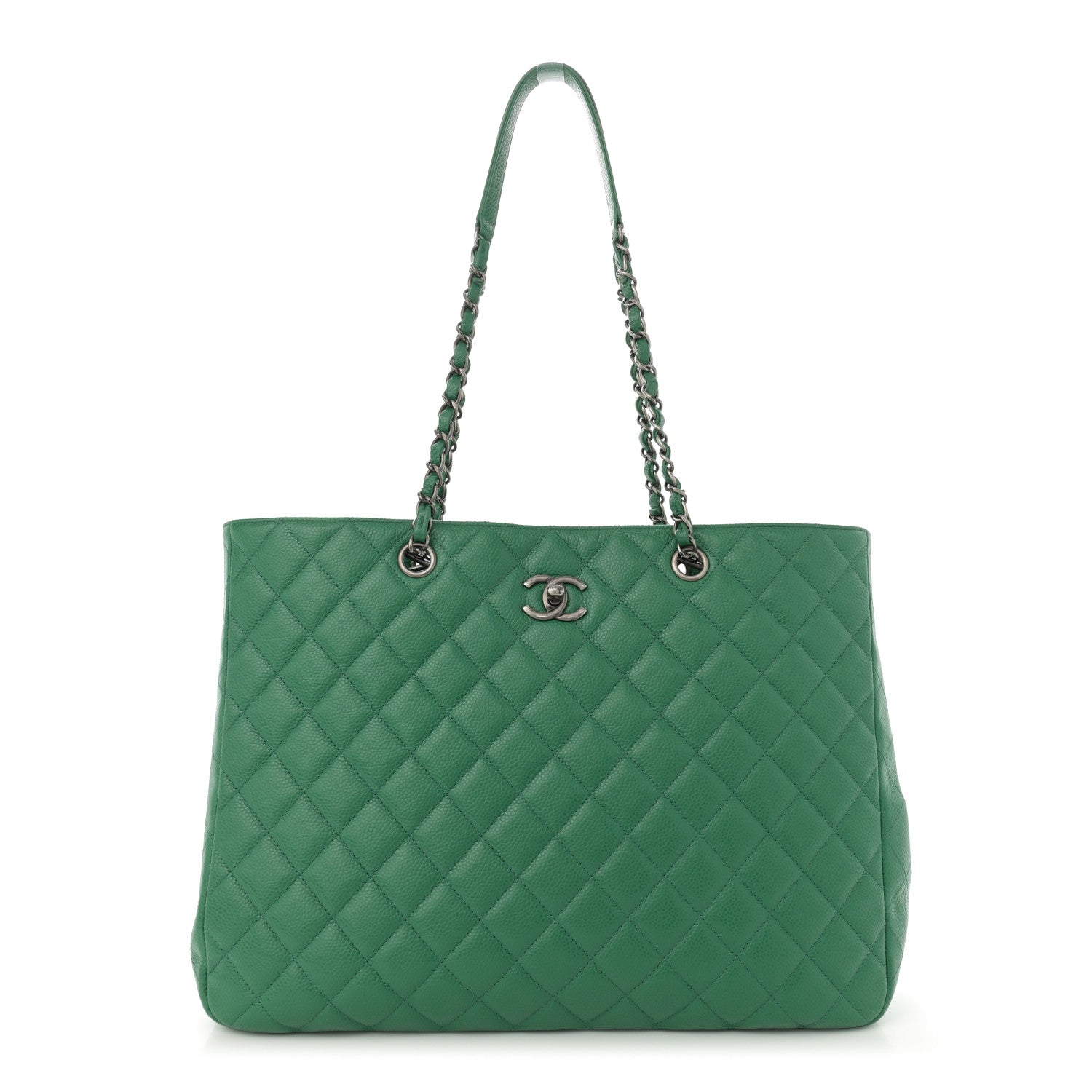 Chanel Caviar Quilted Large Classic Shopping Tote Green 1 of 10