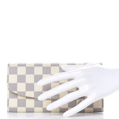 Louis Vuitton Damier Azur Emilie Wallet Rose Ballerine 2 of 9
