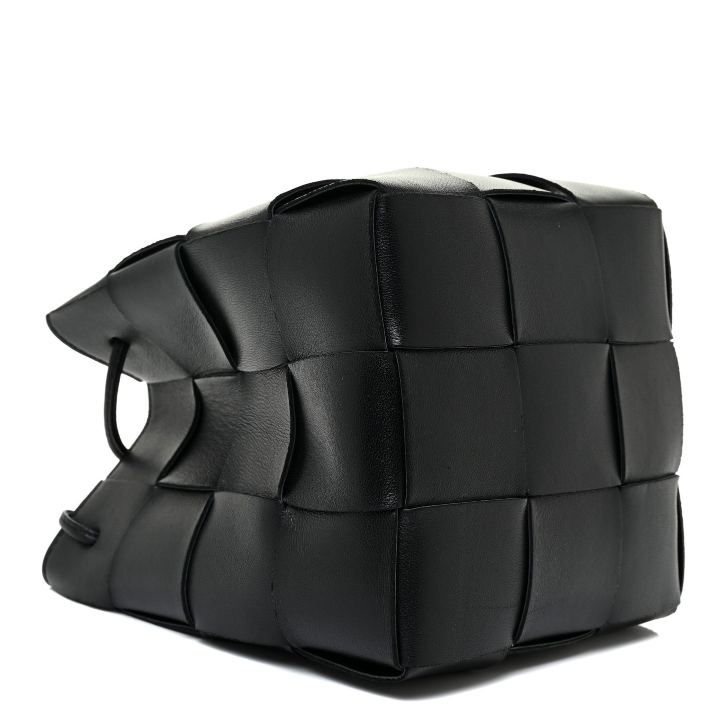 Nappa Maxi Intrecciato Cassette Bucket Bag Black
