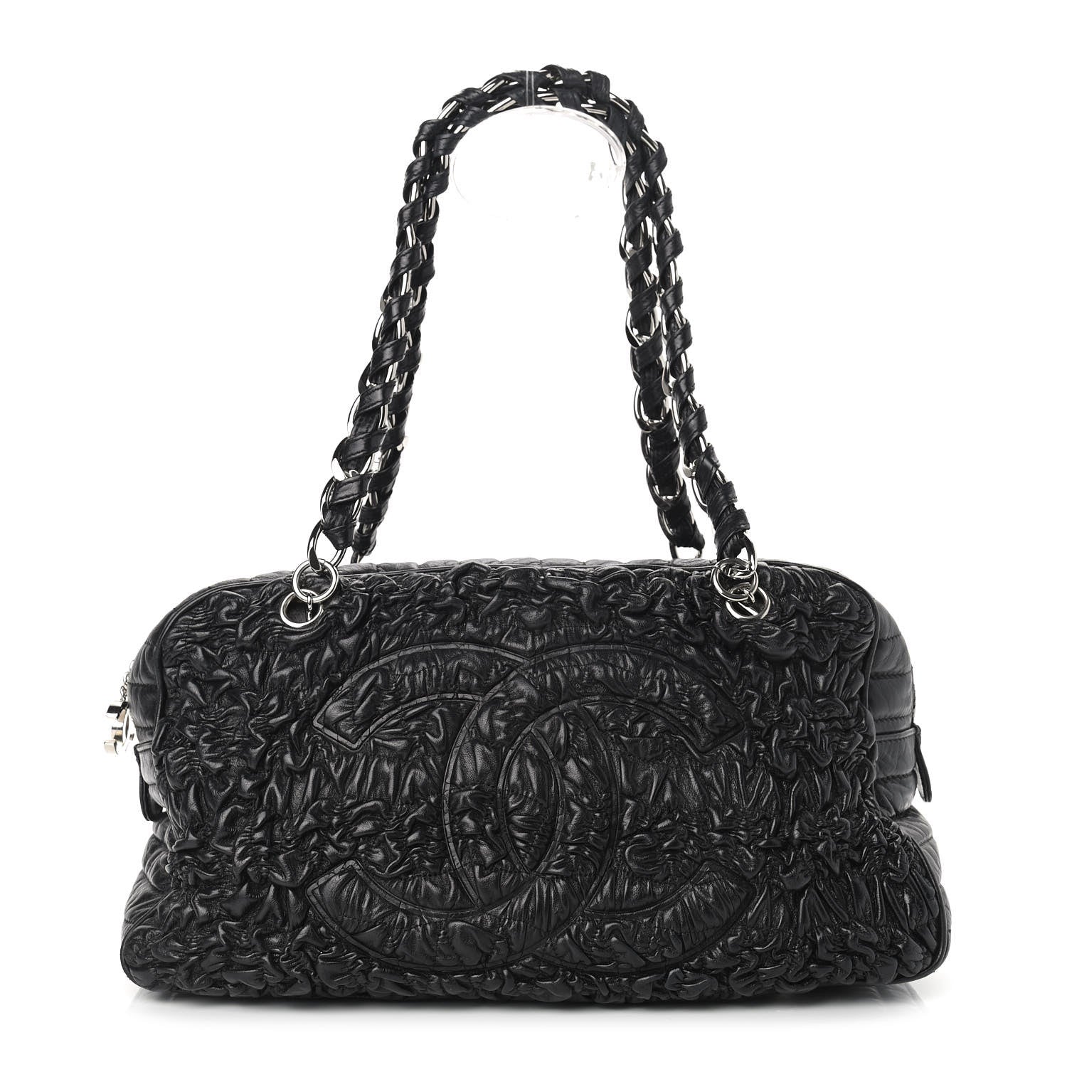 Chanel Lambskin Astrakhan Bowler Black 1 of 12