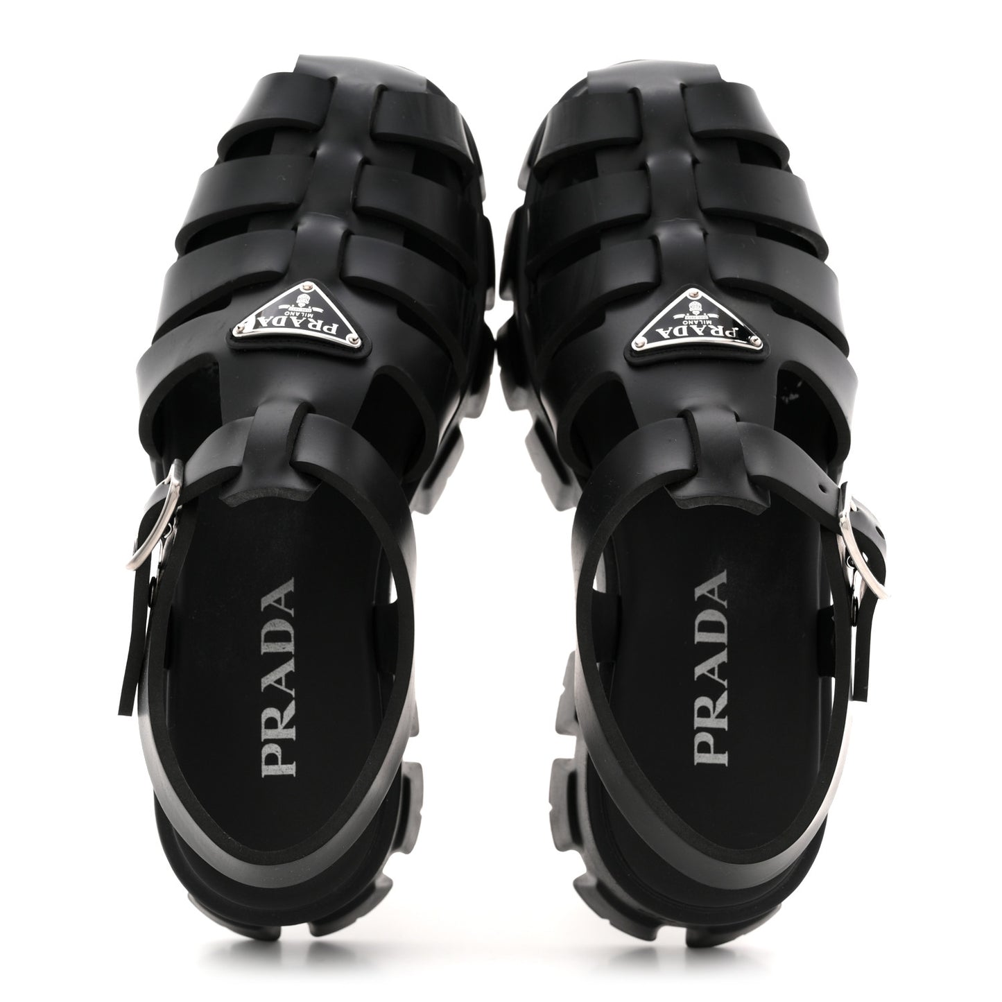 Foam Rubber Triangle Logo Monolith 55mm Cage Sandals 39 Black