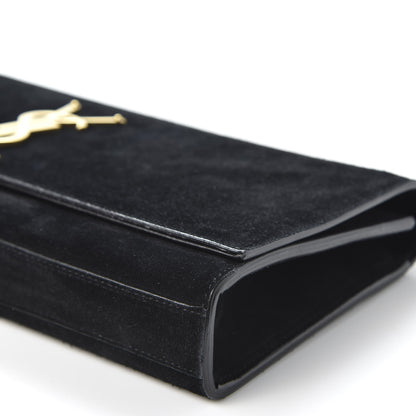 Saint Laurent Velvet Classic Monogram Tassel Clutch Black 6 of 10