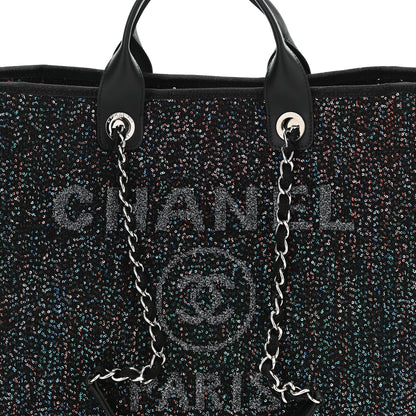 Chanel Viscose Sequins Medium Deauville Tote Black 8 of 10