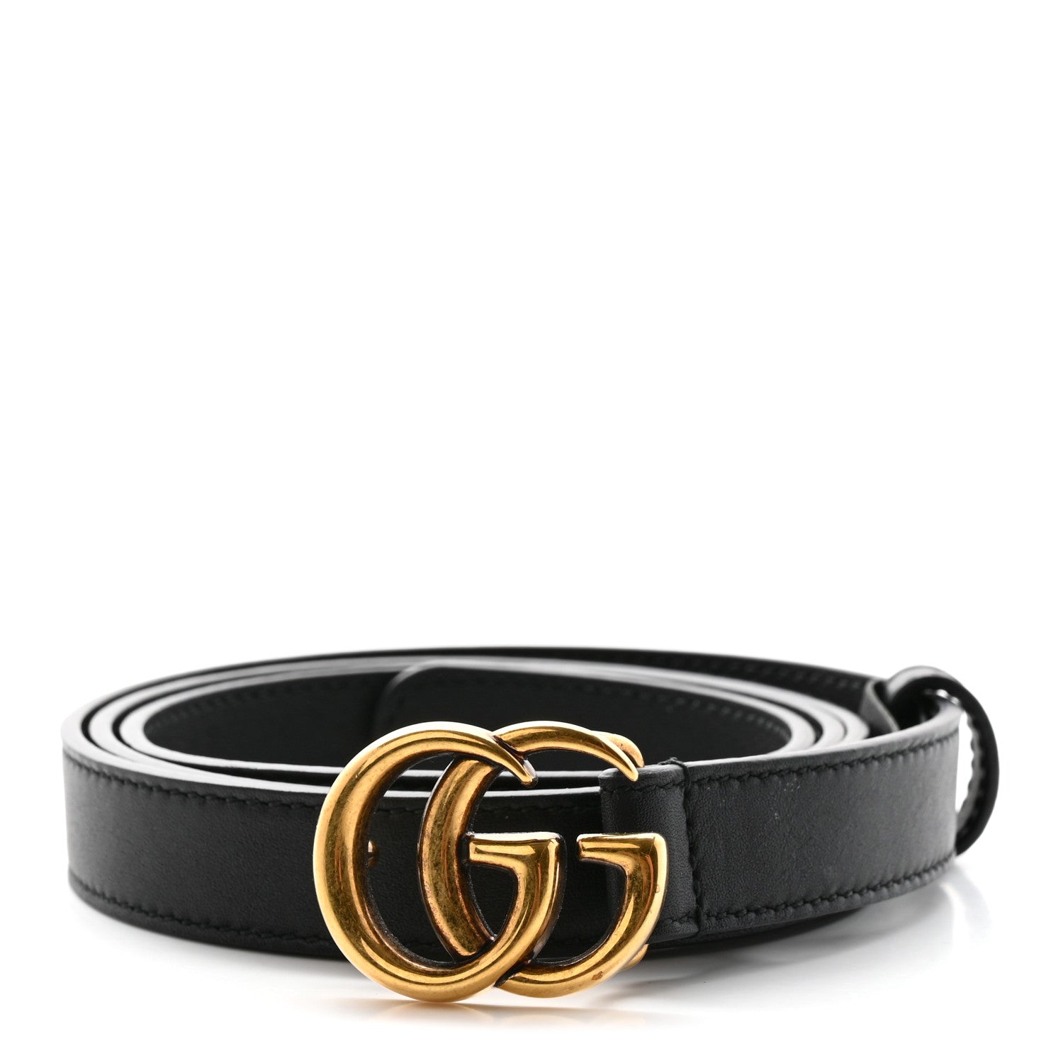 Gucci Calfskin Double G 20mm Belt 95 38 Black 1 of 9