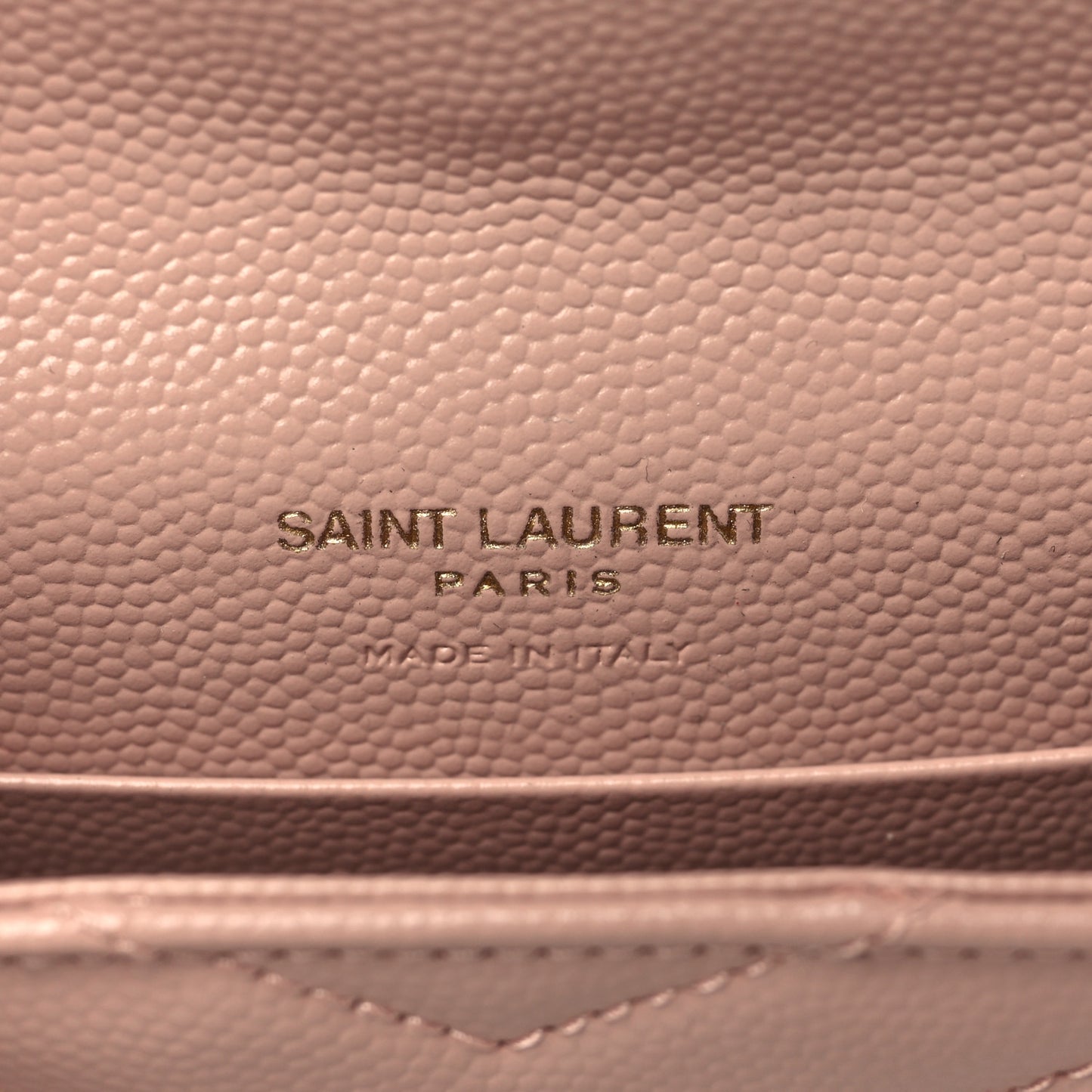 Grain De Poudre Matelasse Chevron Small Monogram Envelope Wallet Pink