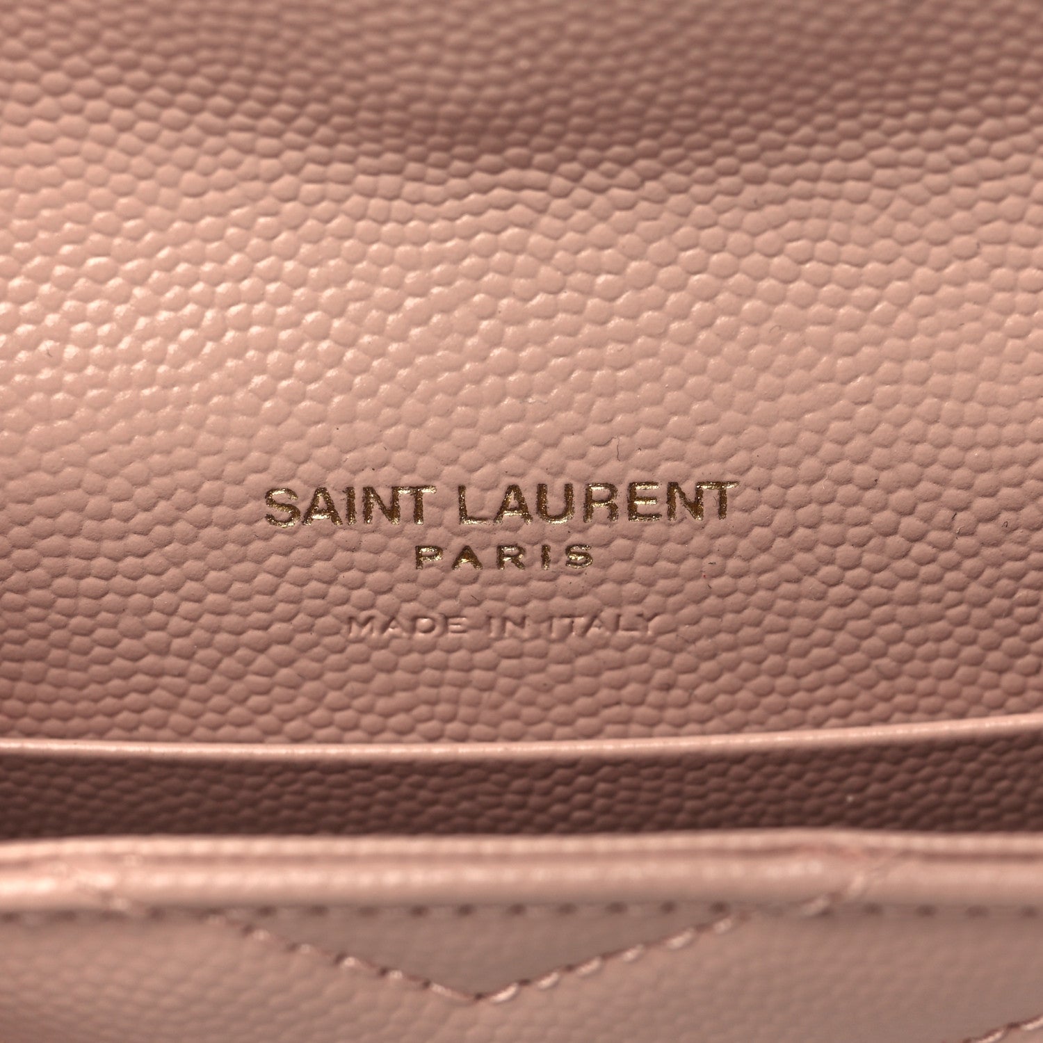 Saint Laurent Grain De Poudre Matelasse Chevron Small Monogram Envelope Wallet Pink 6 of 6