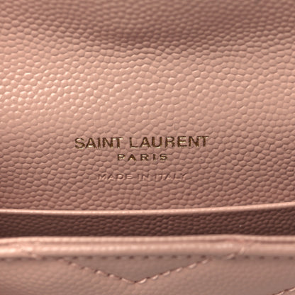 Saint Laurent Grain De Poudre Matelasse Chevron Small Monogram Envelope Wallet Pink 6 of 6