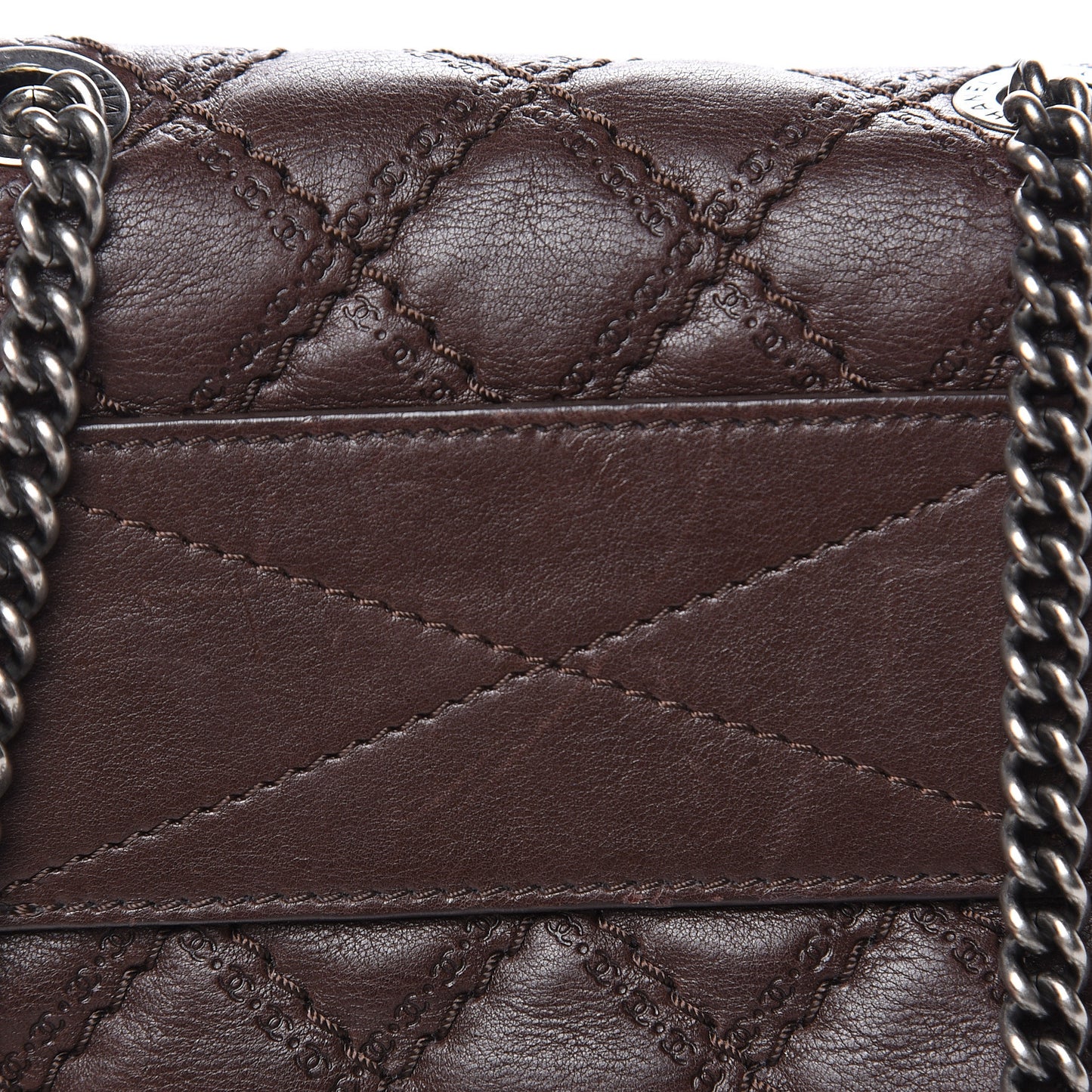 Calfskin Coco Sporran Small Tassel Flap Dark Brown