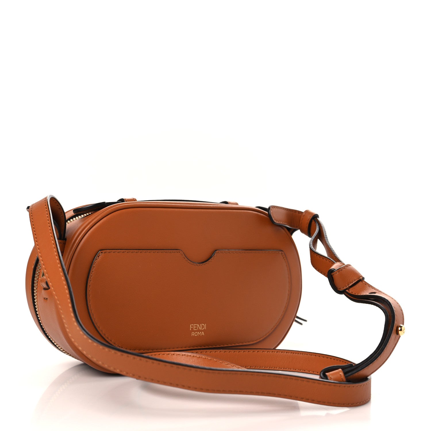Fendi Vitello Grace Camoscio O'Lock Mini Camera Case Cuoio 3 of 9