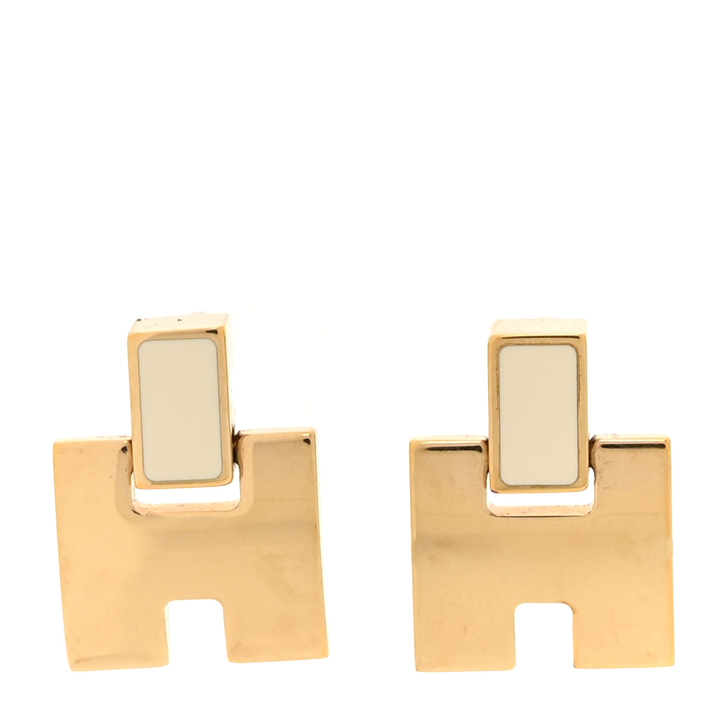 Rose Gold Lacquer Eileen Earrings White