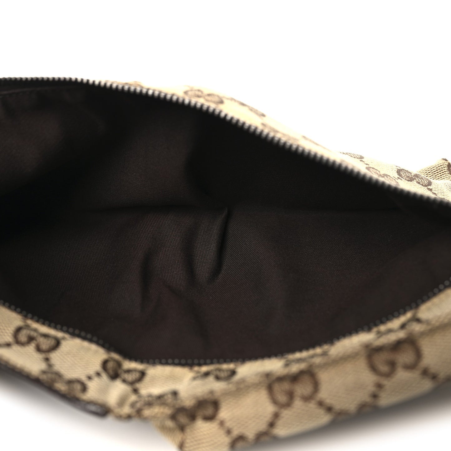 GG Monogram Double Pocket Belt Bag Dark Brown