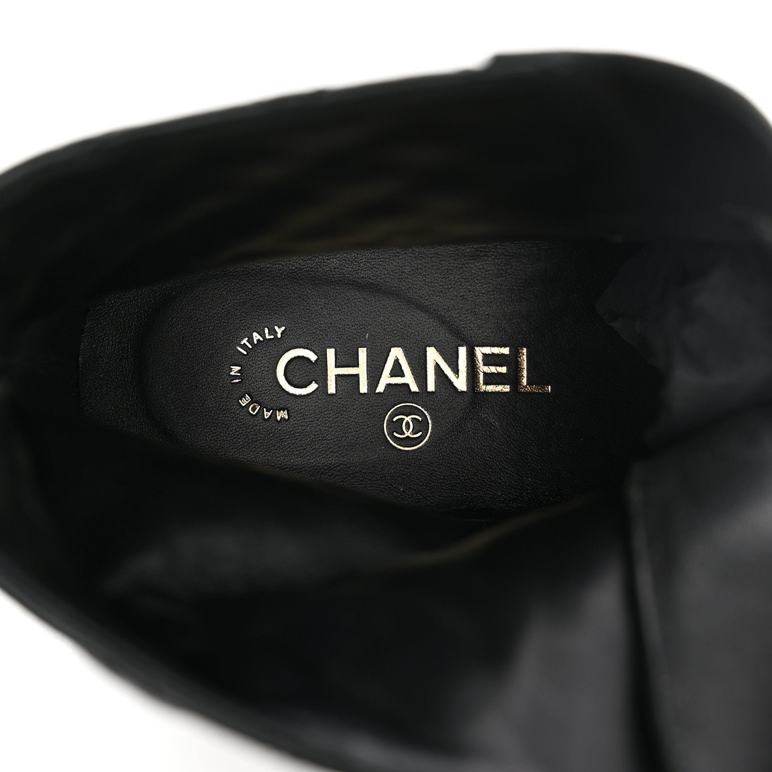 Chanel Shiny Lambskin Quilted Lace Up Combat Boots 42 Black 9 of 14