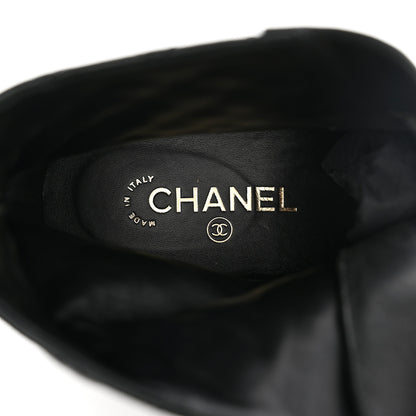 Chanel Shiny Lambskin Quilted Lace Up Combat Boots 42 Black 9 of 14