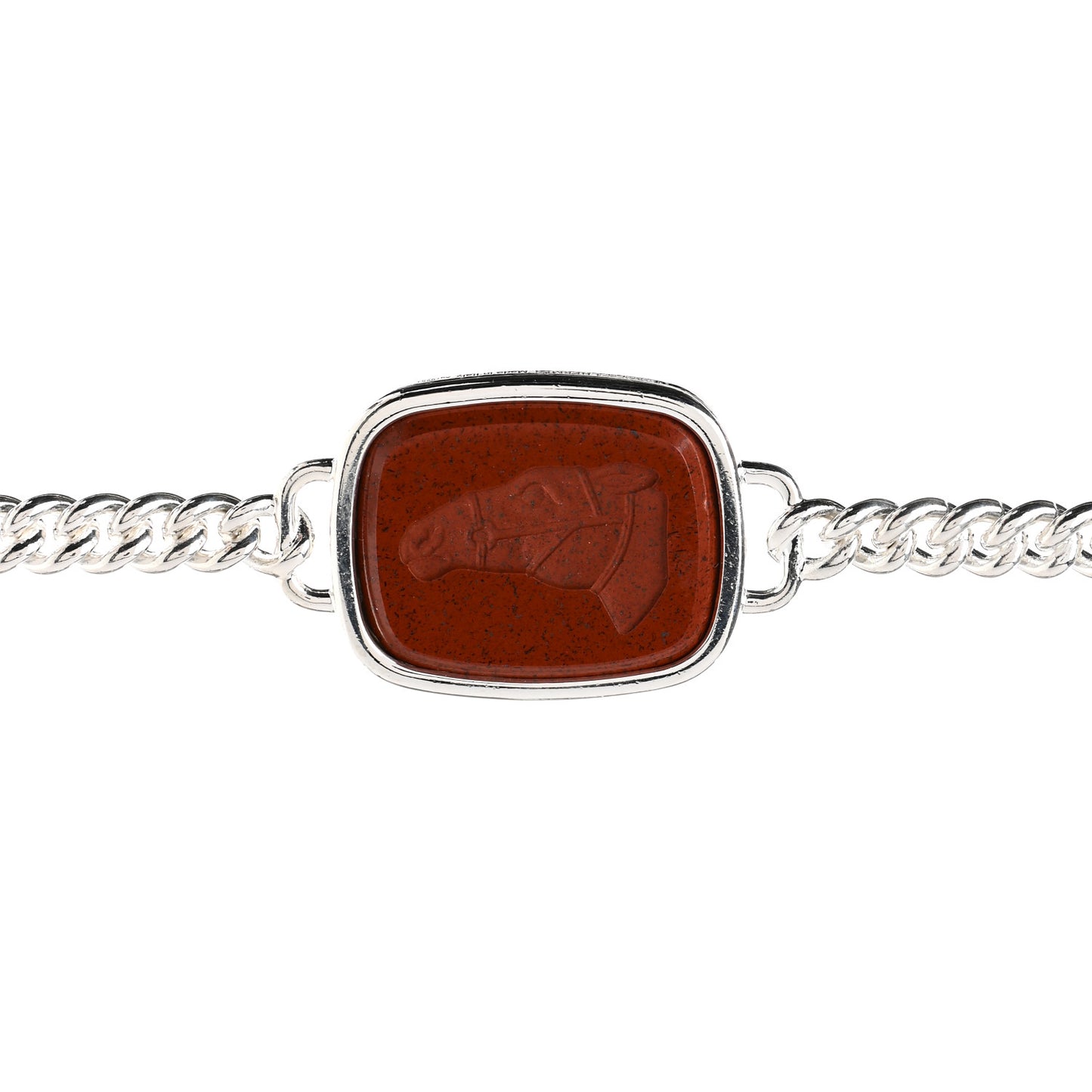 Sterling Silver Onyx Jasper Chevauchee Long Necklace