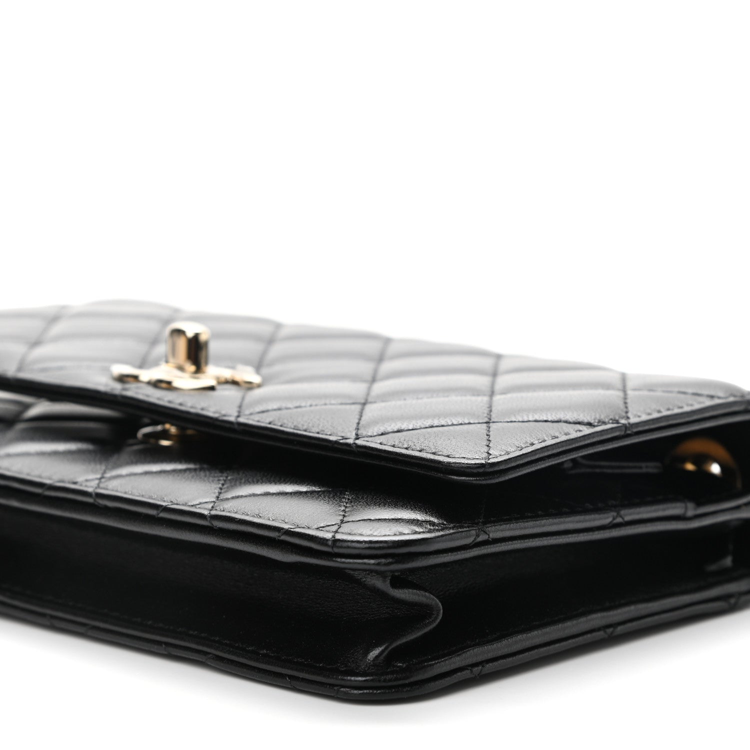 Chanel Lambskin Quilted Trendy CC Wallet On Chain WOC Black 11 of 12