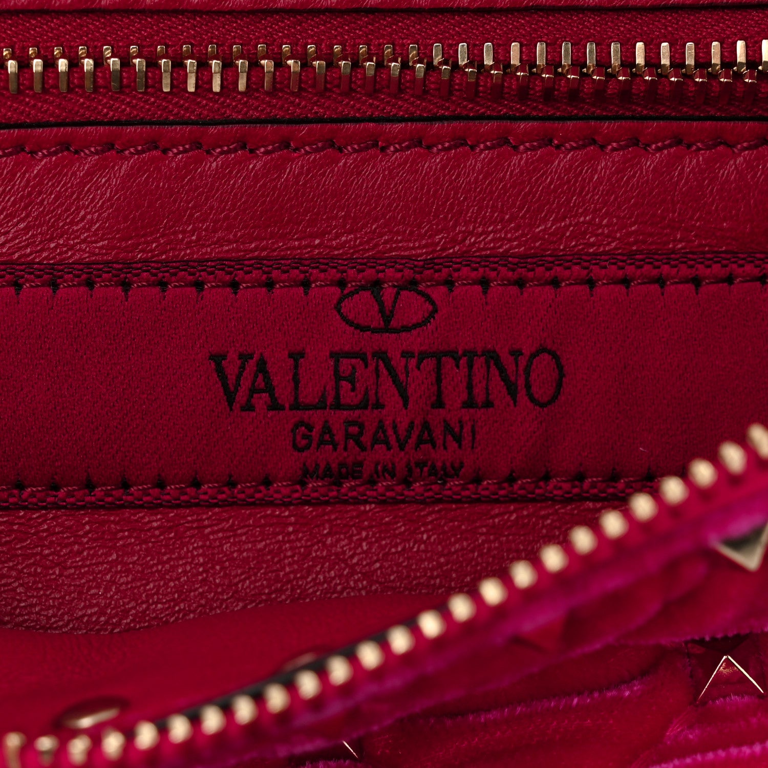 Valentino Garavani Velvet Rockstud Spike Belt Bag 85 Disco Pink 6 of 10