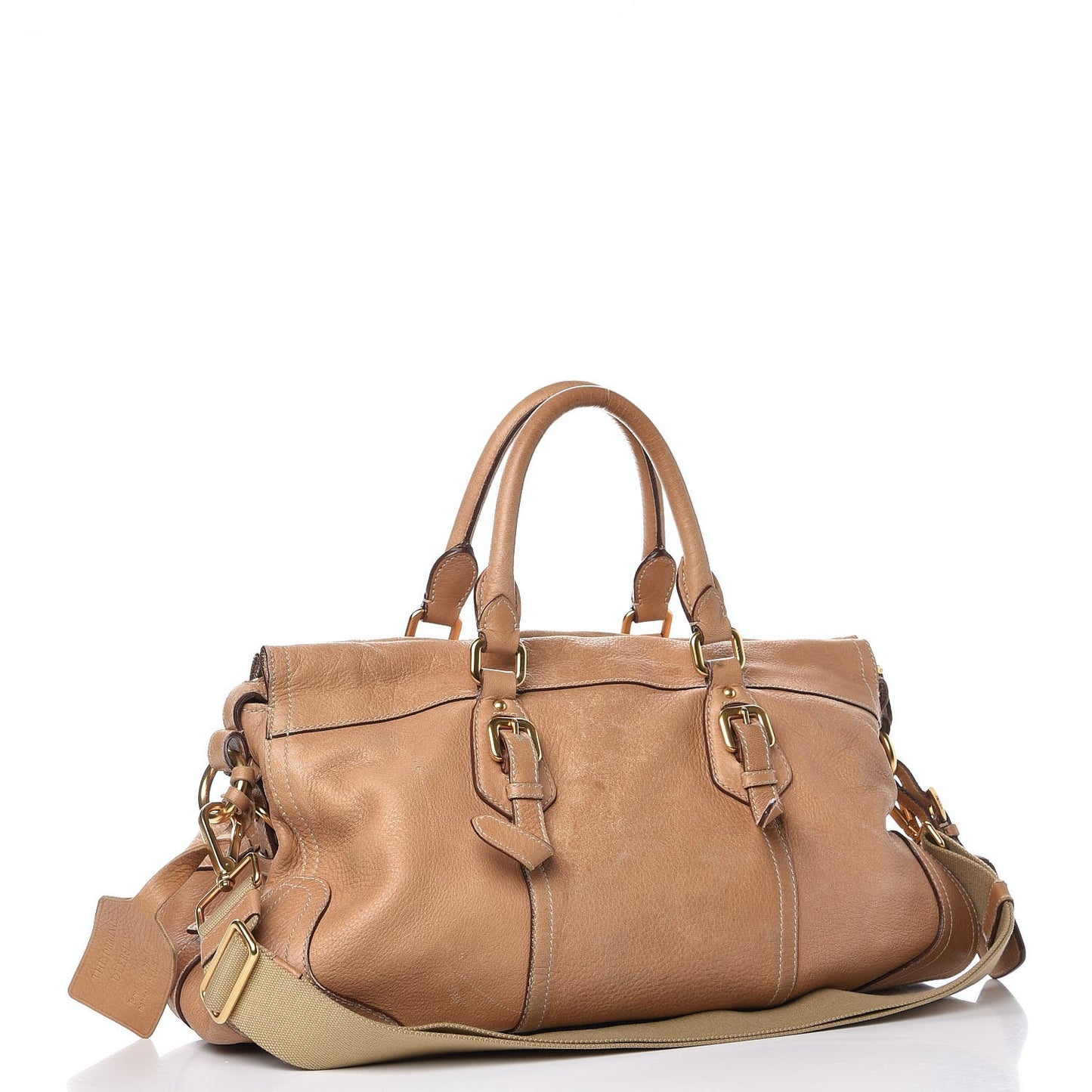 Cervo Deerskin Shopping Satchel Naturale