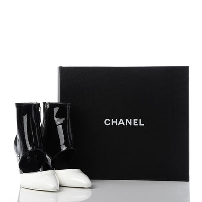 Chanel Patent Calfskin Pumps 36 Black White 10 of 10