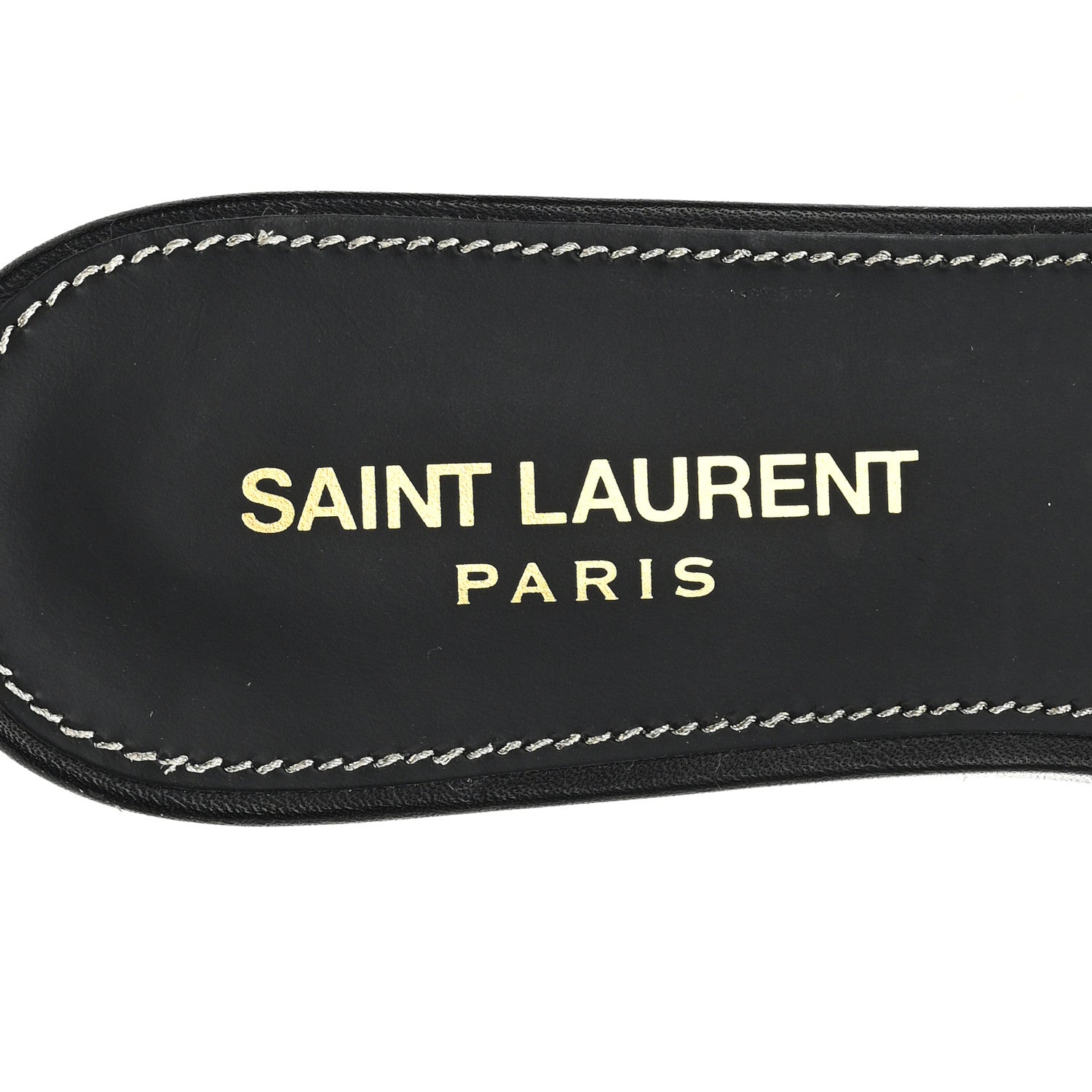 Saint Laurent Calfskin Tribute 05 Slide Sandals 36.5 Black 8 of 11