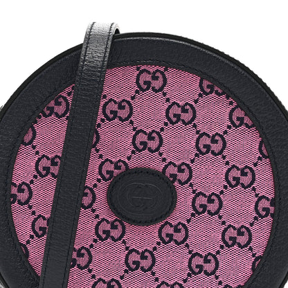 Gucci Monogram Multicolor Textured Calfskin Retro Interlocking G Round Shoulder Bag Pink Blue 9 of 11