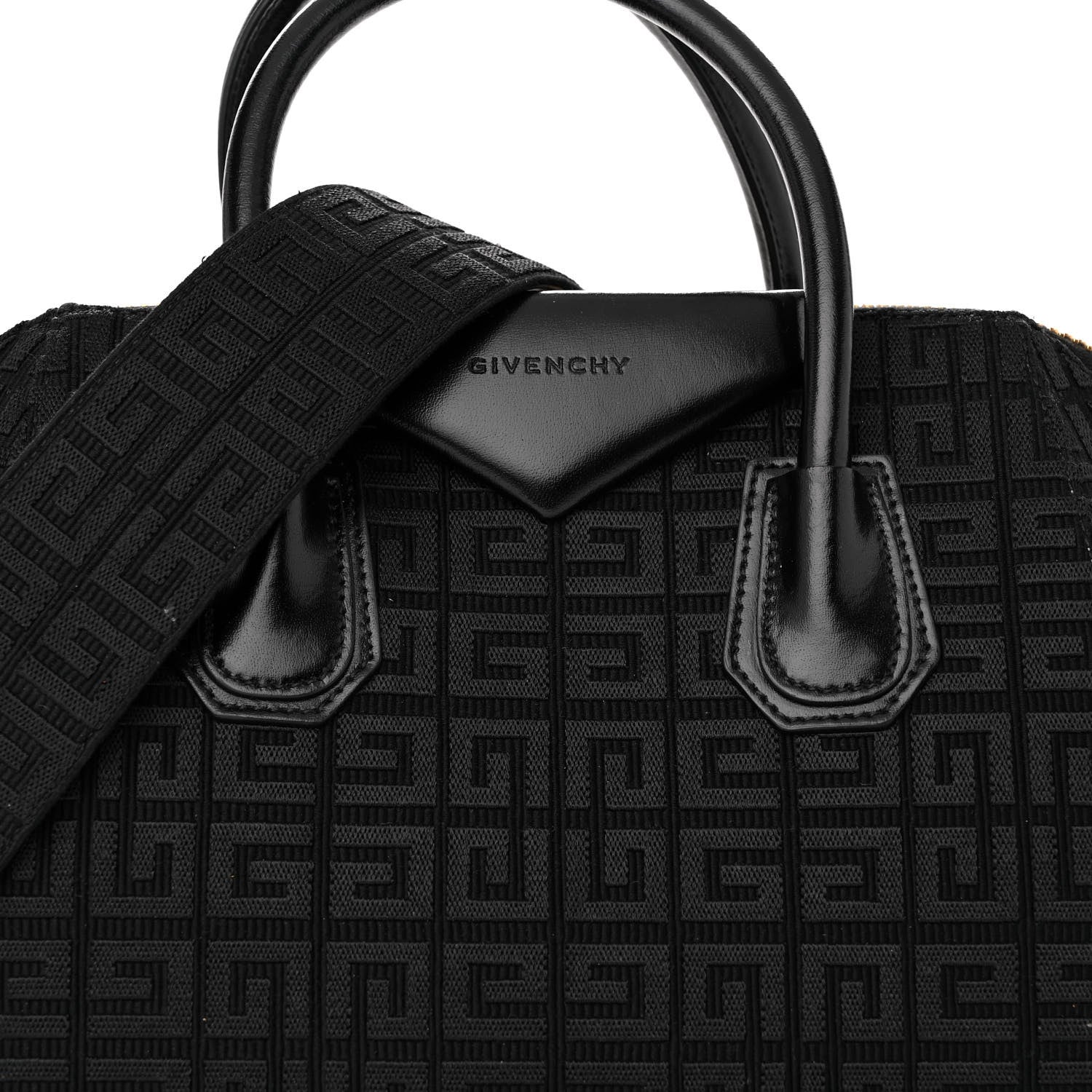 Givenchy Calfskin Jacquard Fabric 4G Small Antigona Black 8 of 13