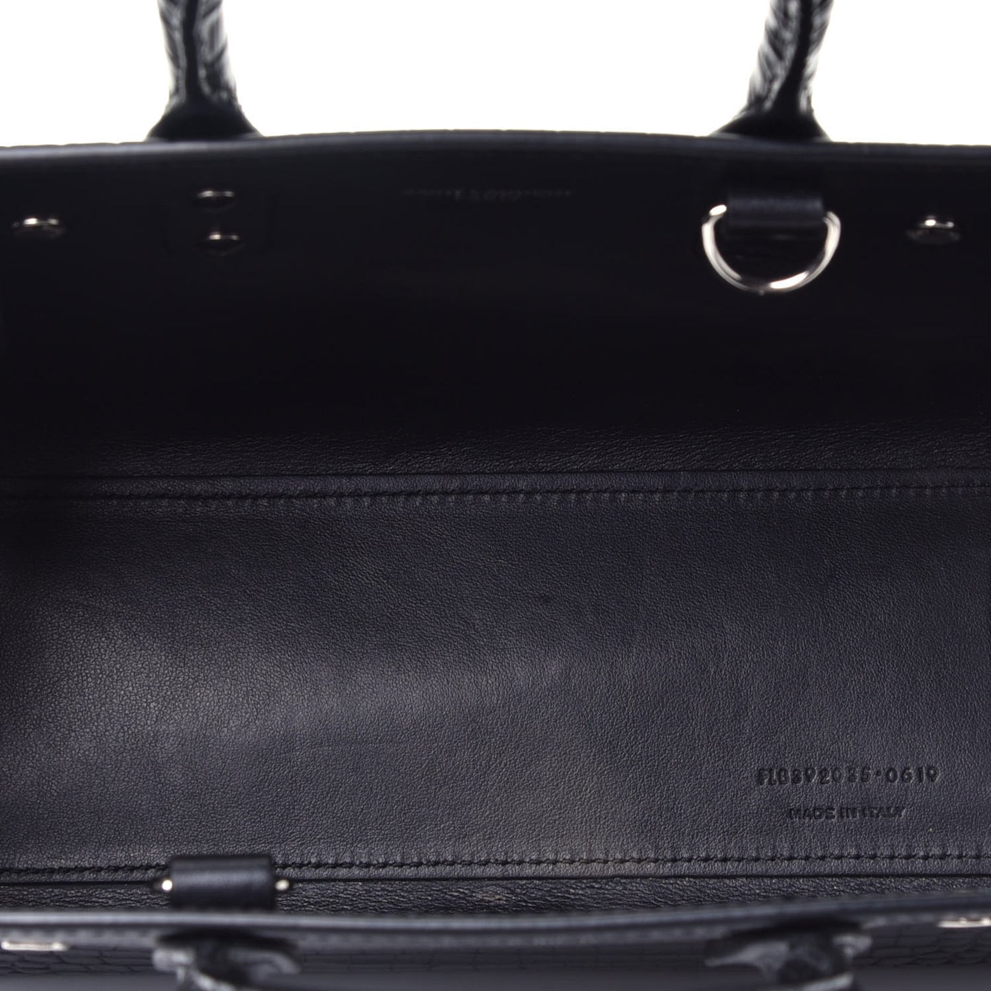 Calfskin Crocodile Embossed Nano Sac De Jour Black