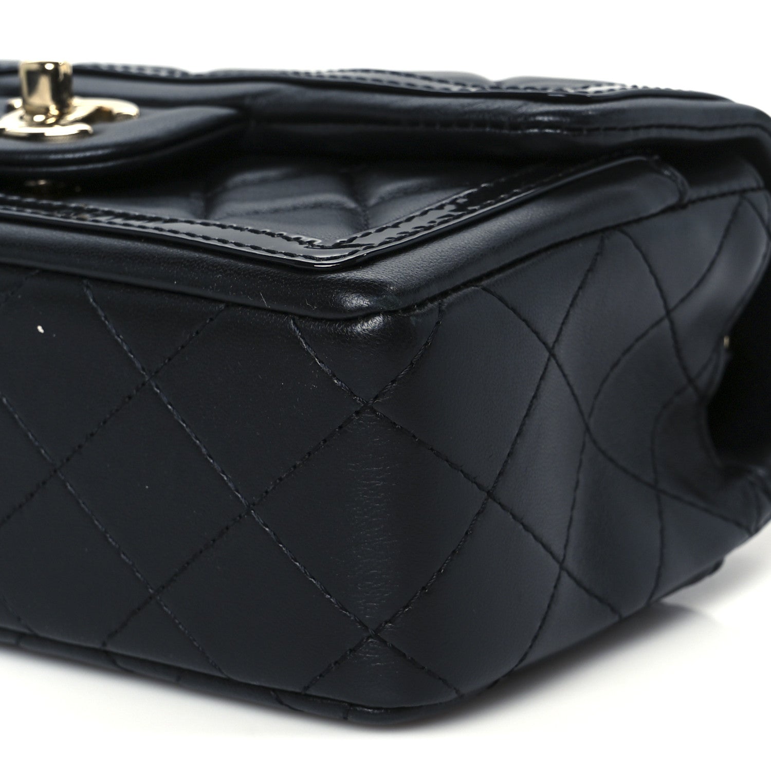 Chanel Shiny Lambskin Quilted Half Mini Flap Black 11 of 12