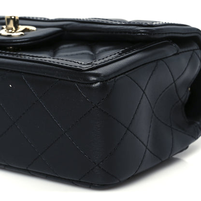 Chanel Shiny Lambskin Quilted Half Mini Flap Black 11 of 12