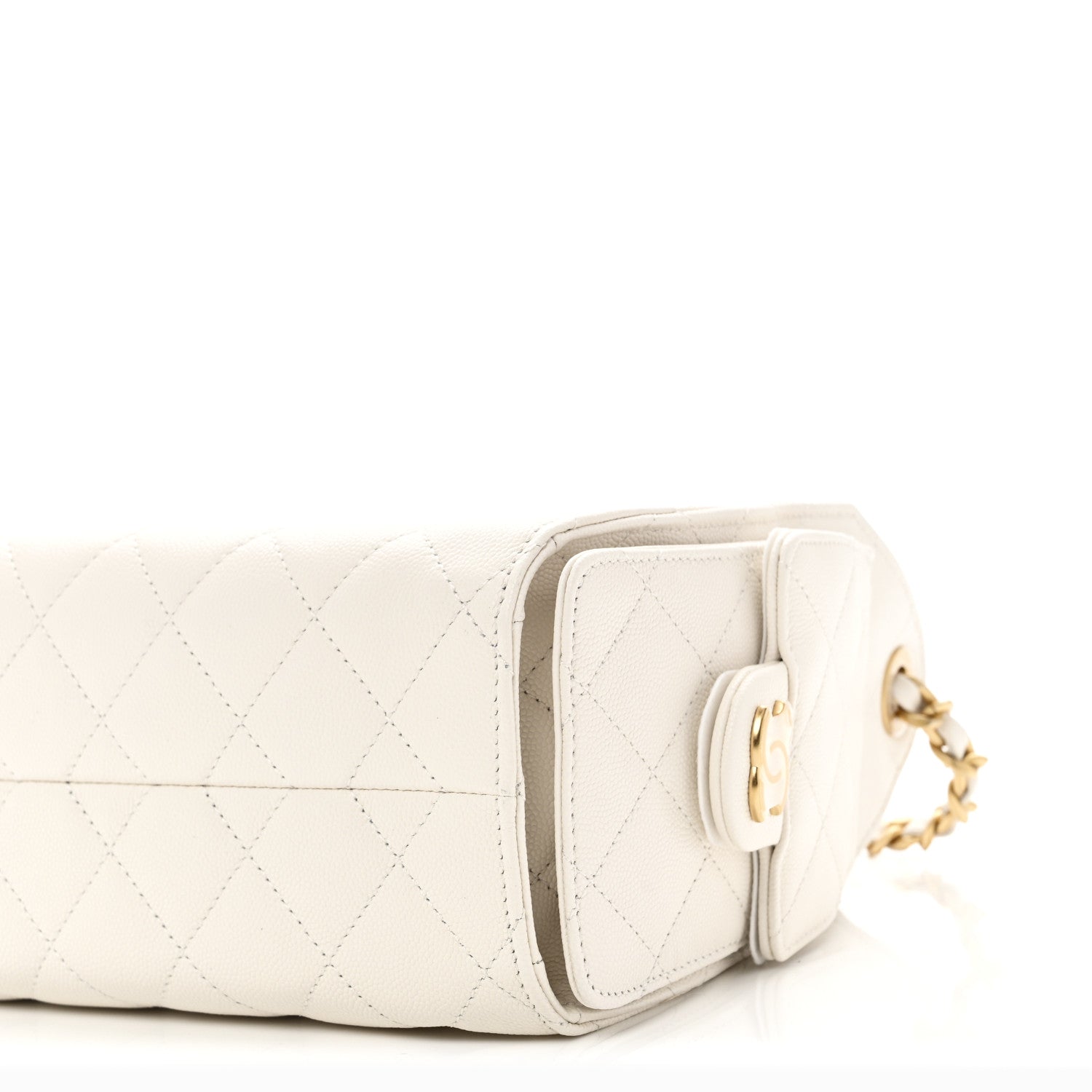 Chanel Caviar Quilted Mini Chanel 25 Handbag White 10 of 11