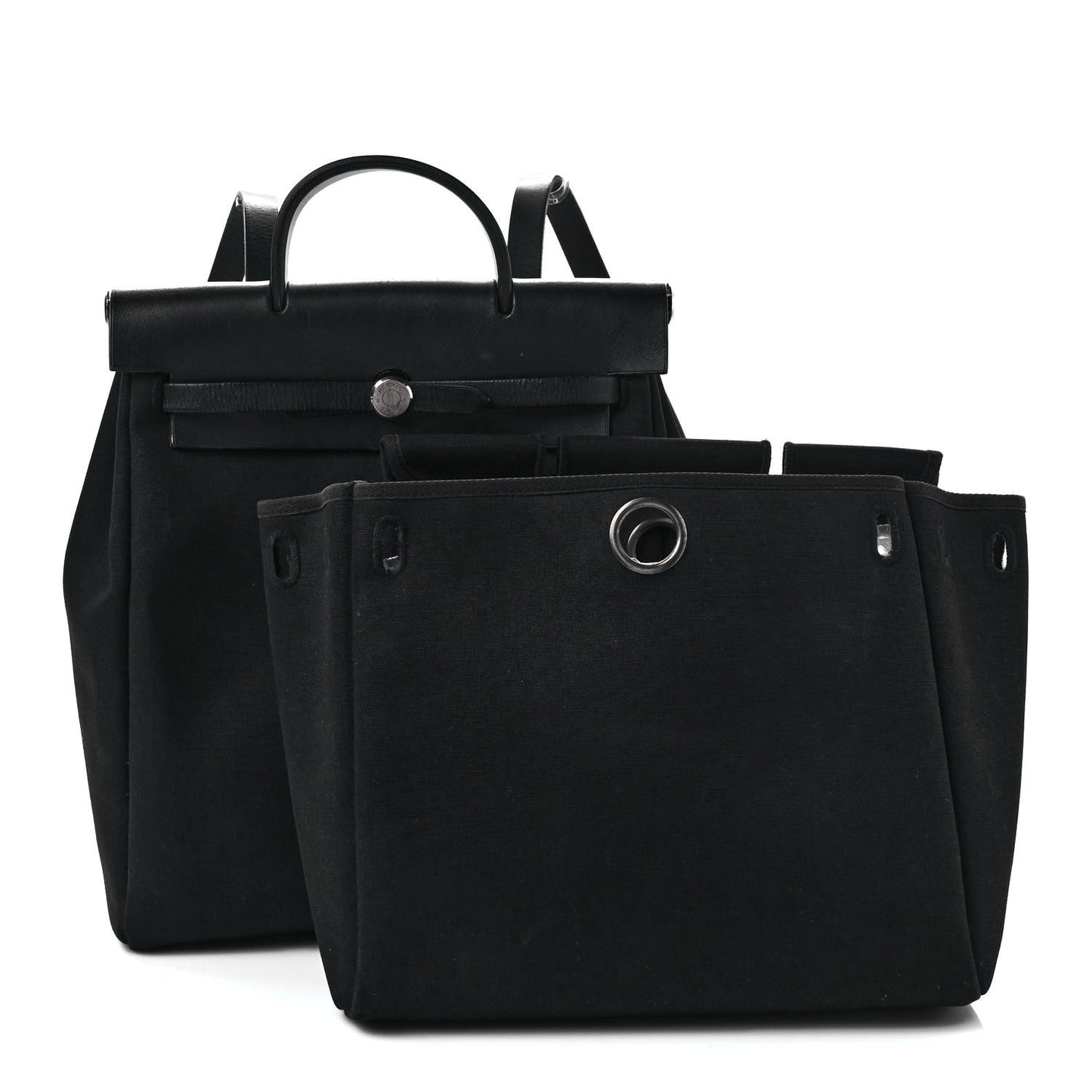 Toile Vache Calfskin Herbag 30 PM Backpack Black