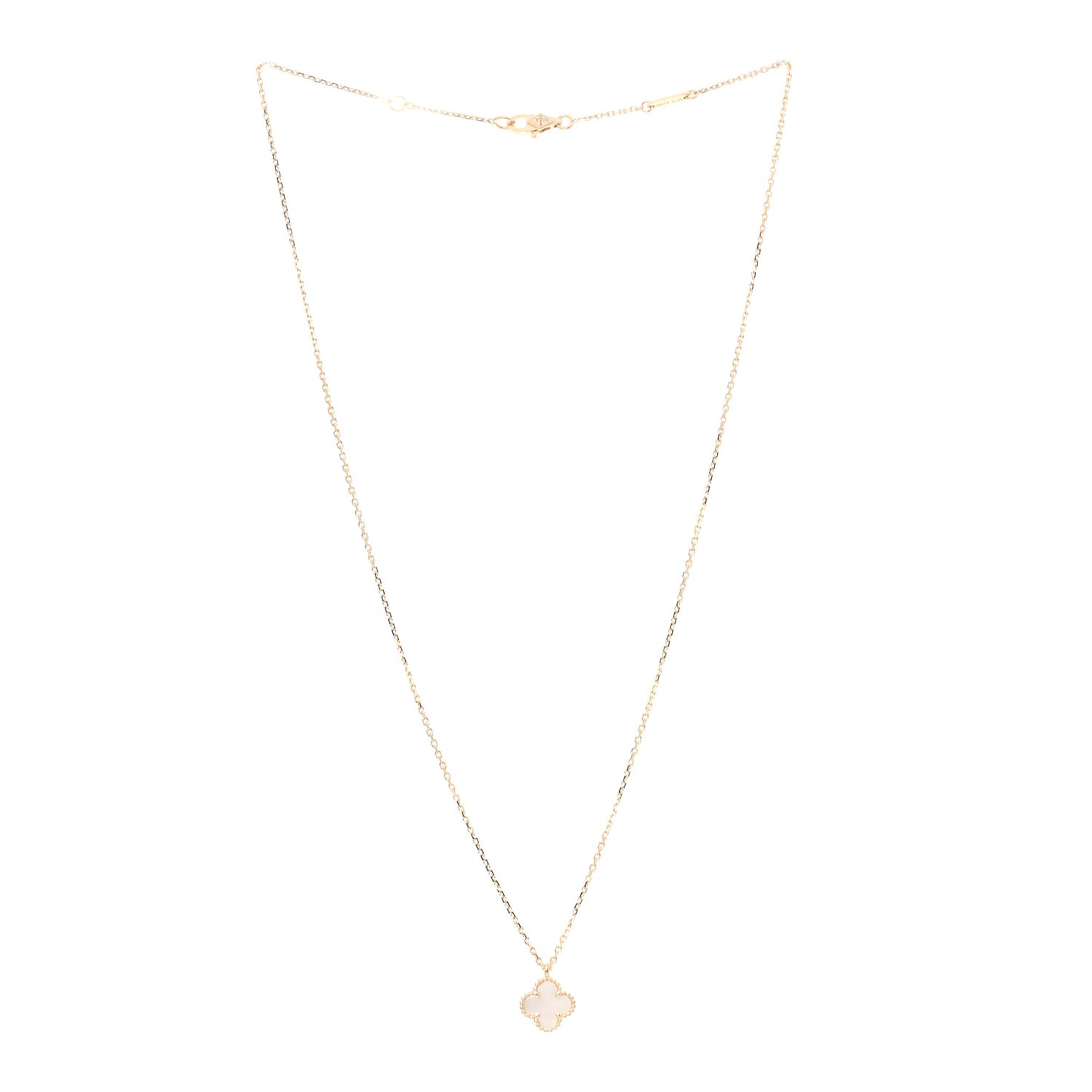 18K Yellow Gold Mother of Pearl Sweet Alhambra Pendant Necklace