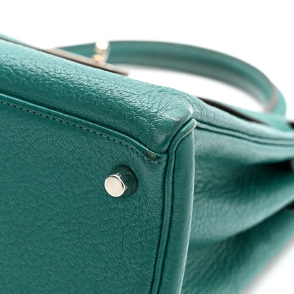 Hermes Chevre De Coromandel Kelly Retourne 28 Bleu Paon 13 of 20