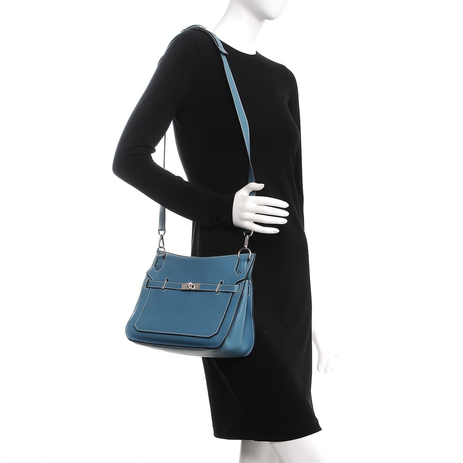 Hermes Taurillon Clemence Jypsiere Gypsy 28 Blue Jean 2 of 8