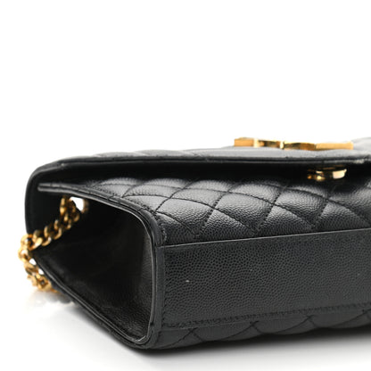 Saint Laurent Grain De Poudre Textured Mixed Matelasse Triquilt Small Monogram Satchel Black 9 of 13