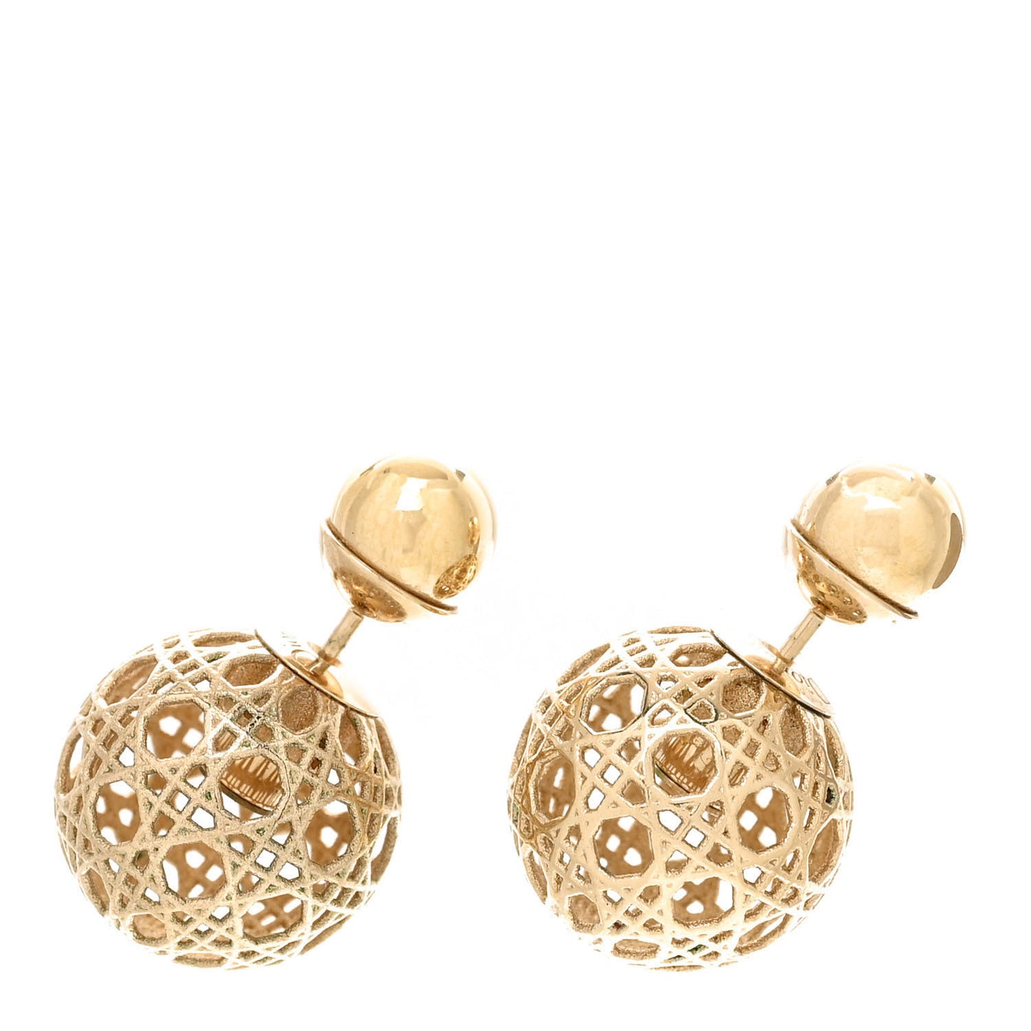 Cannage Mise En Dior Tribal Earrings Gold