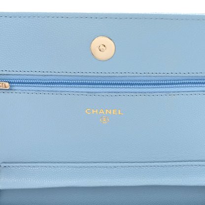 Chanel Caviar Quilted Wallet On Chain WOC Blue 6 of 12
