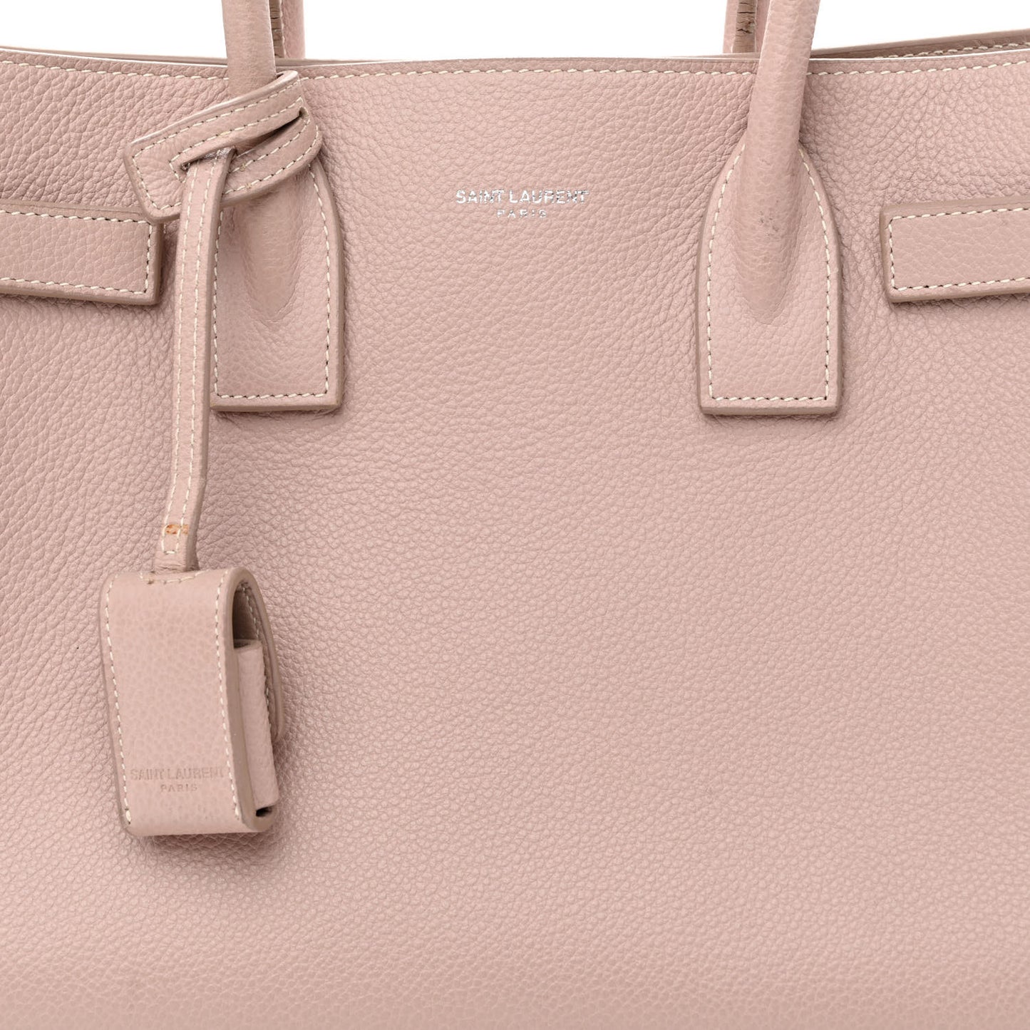 Grained Calfskin Topstich Baby Sac De Jour Antique Rose
