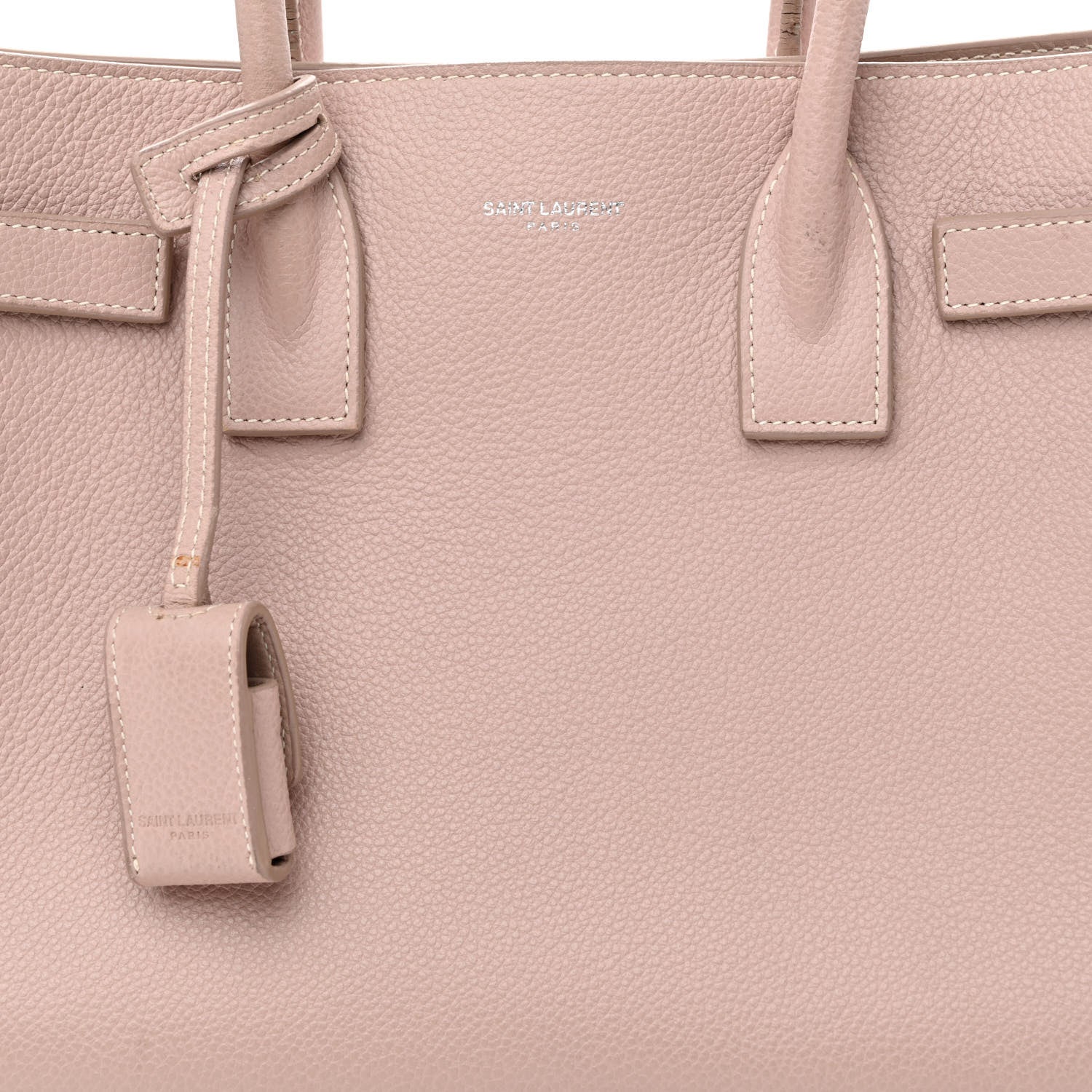 Saint Laurent Grained Calfskin Topstich Baby Sac De Jour Antique Rose 7 of 19
