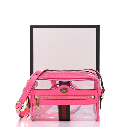 Gucci Vinyl Web Mini Ophidia Transparent Shoulder Bag Fluorescent Fuchsia 13 of 13