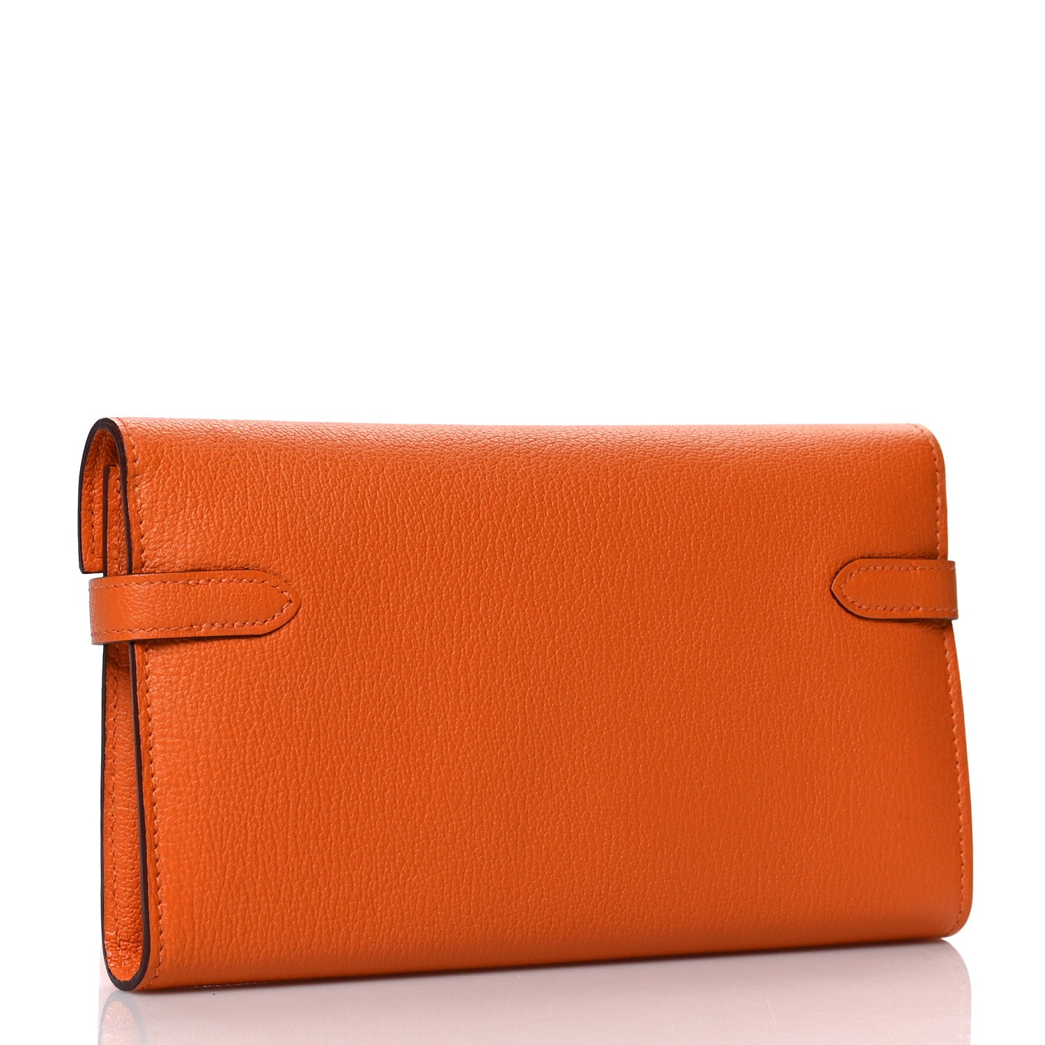 Hermes Chevre Mysore Kelly Longue Wallet Orange 3 of 8